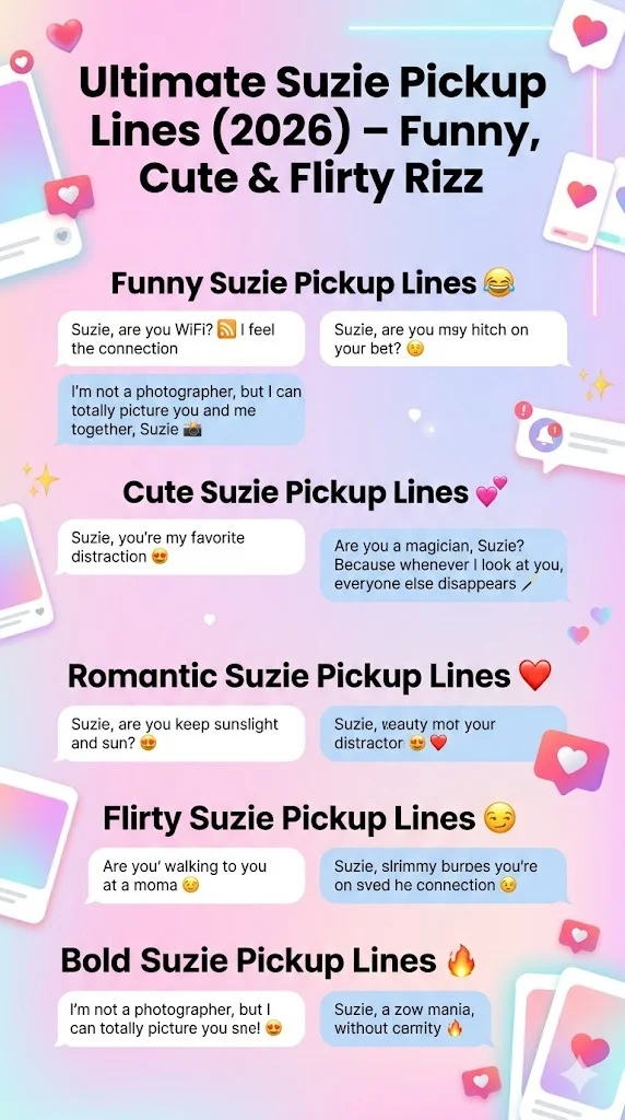 Suzie Pickup Lines